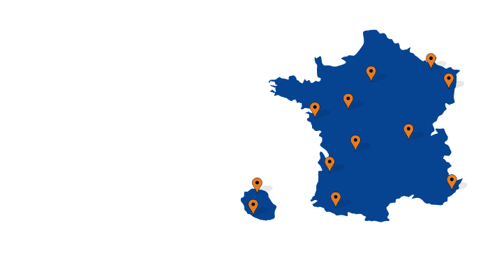 Carte des villes de la formation BPJEPS APT